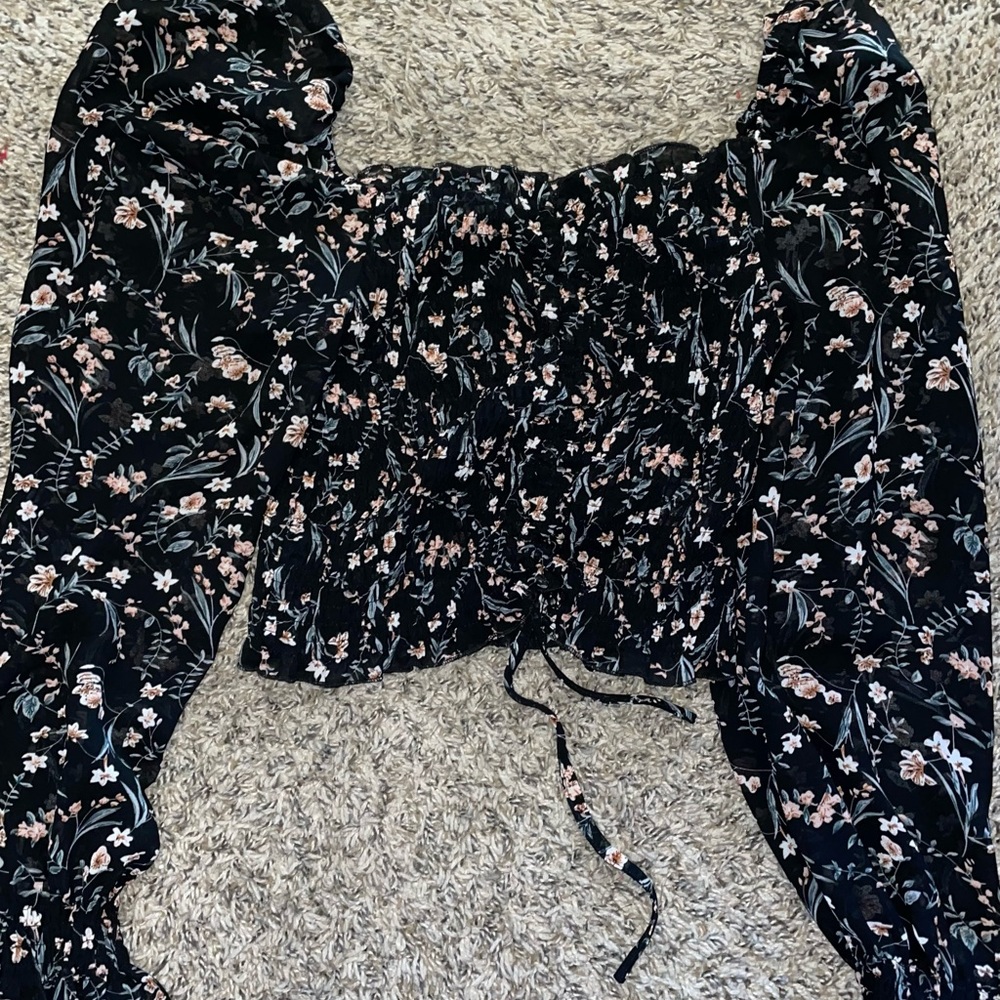 Black Floral Shirt